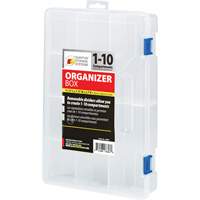 Boîte &agrave; compartiments en plastique, 7,75" la x 11,75" p x 2,2" h, 10 compartiments We Share Industrial Supply