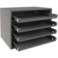 Small Bearing Rack, Steel, 4 Slots, 15-9/16" W x 11-7/8" D x 11-5/16" H, Grey We Share Industrial Supply