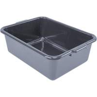 All-Purpose Flat-Bottom Storage Tub, 7" H x 15" D x 21" L, Plastic, Grey We Share Industrial Supply