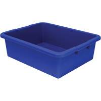 All-Purpose Ribbed-Bottom Storage Tub, 7" H x 17" D x 22" L, Plastic, Blue We Share Industrial Supply