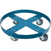 Drum Dolly, Steel, 1000 lbs. Capacity, 24" Diameter, Polyurethane Casters We Share Industrial Supply