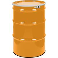 Barils en acier, 55 gal. US (45 gal. imp.), Non doubl&eacute;, Orange, Dessus ouvert, UN1A2/Y1.5/150, Calibre 16 We Share Industrial Supply