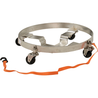 Multi-Tier Drum Dollies, Stainless Steel, 900 lbs. Capacity, 23-1/2" Diameter, Rubber Casters We Share Industrial Supply