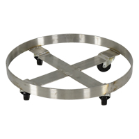Drum Dollies, Stainless Steel, 800 lbs. Capacity, 23-1/4" Diameter, Rubber Casters We Share Industrial Supply