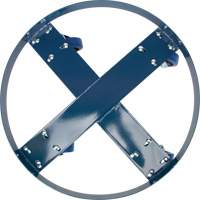 Drum Dolly, Steel, 1400 lbs. Capacity, 24" Diameter, Blue Elastic Casters We Share Industrial Supply