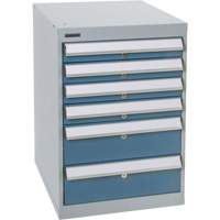 Six-Drawer Pedestal Workbench, 18" W x 21" D x 28" H We Share Industrial Supply