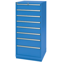 Armoires de rangement avec tiroirs, 8 tiroirs, 28-1/4" la x 28-1/2" p x 59-1/2" h, Bleu brillant We Share Industrial Supply