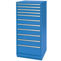 Armoires de rangement avec tiroirs, 11 tiroirs, 28-1/4" la x 28-1/2" p x 59-1/2" h, Bleu brillant We Share Industrial Supply