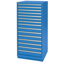 Armoires de rangement avec tiroirs, 15 tiroirs, 28-1/4" la x 28-1/2" p x 59-1/2" h, Bleu brillant We Share Industrial Supply