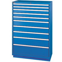 Armoires de rangement avec tiroirs, 10 tiroirs, 40-1/4" la x 22-1/2" p x 59-1/2" h, Bleu brillant We Share Industrial Supply