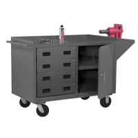 Armoire d'&eacute;tabli mobile, Acier Surface We Share Industrial Supply
