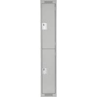 Clean Line Lockers, 2 -tier, 12" x 18" x 72", Steel, Grey, Rivet (Assembled) We Share Industrial Supply