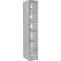 Clean Line Lockerettes, 6 -tier, 12" x 18" x 72", Steel, Grey, Rivet (Assembled) We Share Industrial Supply