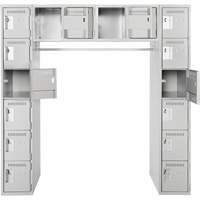 Arche de casiers &eacute;conomiques assembl&eacute;s Clean Line, 16 niveaux, Bloc de 3, 18" x 72" x 12", Acier We Share Industrial Supply