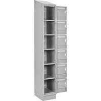 Clean Line Lockerette, 6 -tier, Bank of 4, 48" x 18" x 82", Steel, Grey, Rivet (Assembled) We Share Industrial Supply