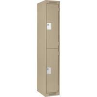 Casiers Clean Line, 2 niveaux, 12" x 18" x 72", Acier, Beige, Rivet (assembl&eacute;) We Share Industrial Supply