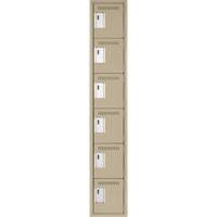 Petits casiers Clean Line, 6 niveaux, 12" x 18" x 72", Acier, Beige, Rivet (assembl&eacute;) We Share Industrial Supply