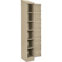 Clean Line Lockerette , 6 -tier, Bank of 4, 48" x 18" x 82", Steel, Beige, Rivet (Assembled) We Share Industrial Supply