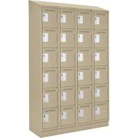 Clean Line Lockerette , 6 -tier, Bank of 4, 48" x 18" x 82", Steel, Beige, Rivet (Assembled) We Share Industrial Supply