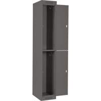 Clean Line Lockers, 2 -tier, Bank of 4, 48" x 18" x 72", Steel, Charcoal, Rivet (Assembled) We Share Industrial Supply