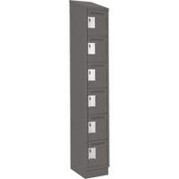 Clean Line Lockerette, 6 -tier, 12" x 18" x 82", Steel, Charcoal, Rivet (Assembled) We Share Industrial Supply