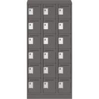 Clean Line Lockerette, 6 -tier, Bank of 3, 36" x 18" x 82", Steel, Charcoal, Rivet (Assembled) We Share Industrial Supply