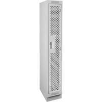 Clean Line Lockers, 12" x 18" x 76", Steel, Grey, Rivet (Assembled), Perforated We Share Industrial Supply