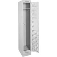 Clean Line Lockers, 12" x 18" x 76", Steel, Grey, Rivet (Assembled), Perforated We Share Industrial Supply