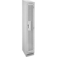 Clean Line Lockers, 12" x 18" x 82", Steel, Grey, Rivet (Assembled), Perforated We Share Industrial Supply