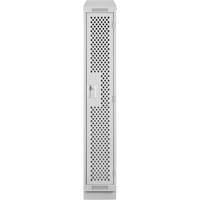 Clean Line Lockers, 12" x 18" x 82", Steel, Grey, Rivet (Assembled), Perforated We Share Industrial Supply