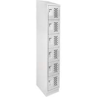 Assembled Lockerettes Clean Line Perforated Economy Lockers, 6 -tier, 18" x 72" x 12", Steel We Share Industrial Supply