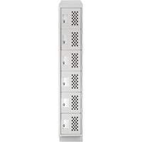 Assembled Lockerettes Clean Line Perforated Economy Lockers, 6 -tier, 18" x 72" x 12", Steel We Share Industrial Supply