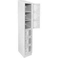 Assembled Lockerettes Clean Line Perforated Economy Lockers, 6 -tier, 18" x 72" x 12", Steel We Share Industrial Supply