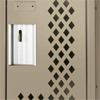 Casiers Clean Line, 2 niveaux, 12" x 15" x 72", Acier, Beige, Rivet (assembl&eacute;), Perfor&eacute; We Share Industrial Supply