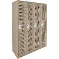 Casiers Clean Line, Bloc de 4, 48" x 15" x 72", Acier, Beige, Rivet (assembl&eacute;), Perfor&eacute; We Share Industrial Supply