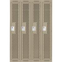Casiers Clean Line, Bloc de 4, 48" x 15" x 72", Acier, Beige, Rivet (assembl&eacute;), Perfor&eacute; We Share Industrial Supply