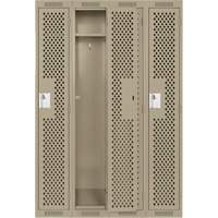 Casiers Clean Line, Bloc de 4, 48" x 15" x 72", Acier, Beige, Rivet (assembl&eacute;), Perfor&eacute; We Share Industrial Supply