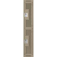 Casiers Clean Line, 2 niveaux, 12" x 15" x 72", Acier, Beige, Rivet (assembl&eacute;), Perfor&eacute; We Share Industrial Supply