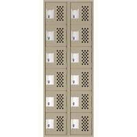 Assembled Lockerettes Clean Line Perforated Economy Lockers, 6 -tier, Bank of 2, 18" x 72" x 12", Steel We Share Industrial Supply