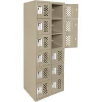 Assembled Lockerettes Clean Line Perforated Economy Lockers, 6 -tier, Bank of 2, 18" x 72" x 12", Steel We Share Industrial Supply