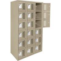 Assembled Lockerettes Clean Line Perforated Economy Lockers, 6 -tier, Bank of 3, 18" x 72" x 12", Steel We Share Industrial Supply