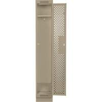 Clean Line Lockers, 12" x 12" x 76", Steel, Beige, Rivet (Assembled), Perforated We Share Industrial Supply