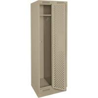 Clean Line Lockers, Bank of 2, 24" x 15" x 76", Steel, Beige, Rivet (Assembled), Perforated We Share Industrial Supply