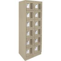Clean-Line Perforated Lockerette, 6 -tier, Bank of 2, 12" x 72" x 12", Steel We Share Industrial Supply