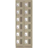 Clean-Line Perforated Lockerette, 6 -tier, Bank of 2, 12" x 72" x 12", Steel We Share Industrial Supply
