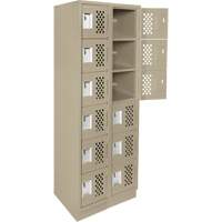 Clean-Line Perforated Lockerette, 6 -tier, Bank of 2, 12" x 72" x 12", Steel We Share Industrial Supply