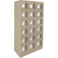 Petit casier perfor&eacute; Clean-Line, 6 niveaux, Bloc de 3, 12" x 72" x 12", Acier We Share Industrial Supply