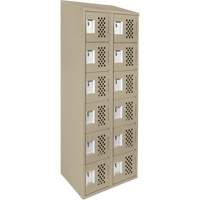 Assembled Lockerettes Clean Line Perforated Economy Lockers, 6 -tier, Bank of 2, 18" x 72" x 12", Steel We Share Industrial Supply