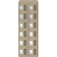 Assembled Lockerettes Clean Line Perforated Economy Lockers, 6 -tier, Bank of 2, 18" x 72" x 12", Steel We Share Industrial Supply
