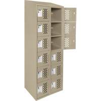 Assembled Lockerettes Clean Line Perforated Economy Lockers, 6 -tier, Bank of 2, 18" x 72" x 12", Steel We Share Industrial Supply